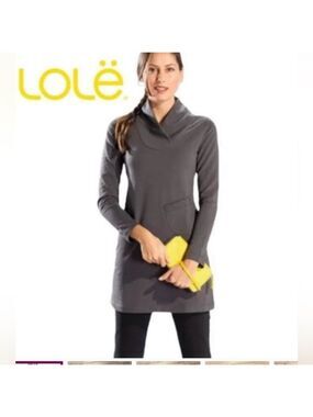 Lole Shawl Collar Dress Tunic Size Brown Long Sleeved Casualcore Comfortable Lg